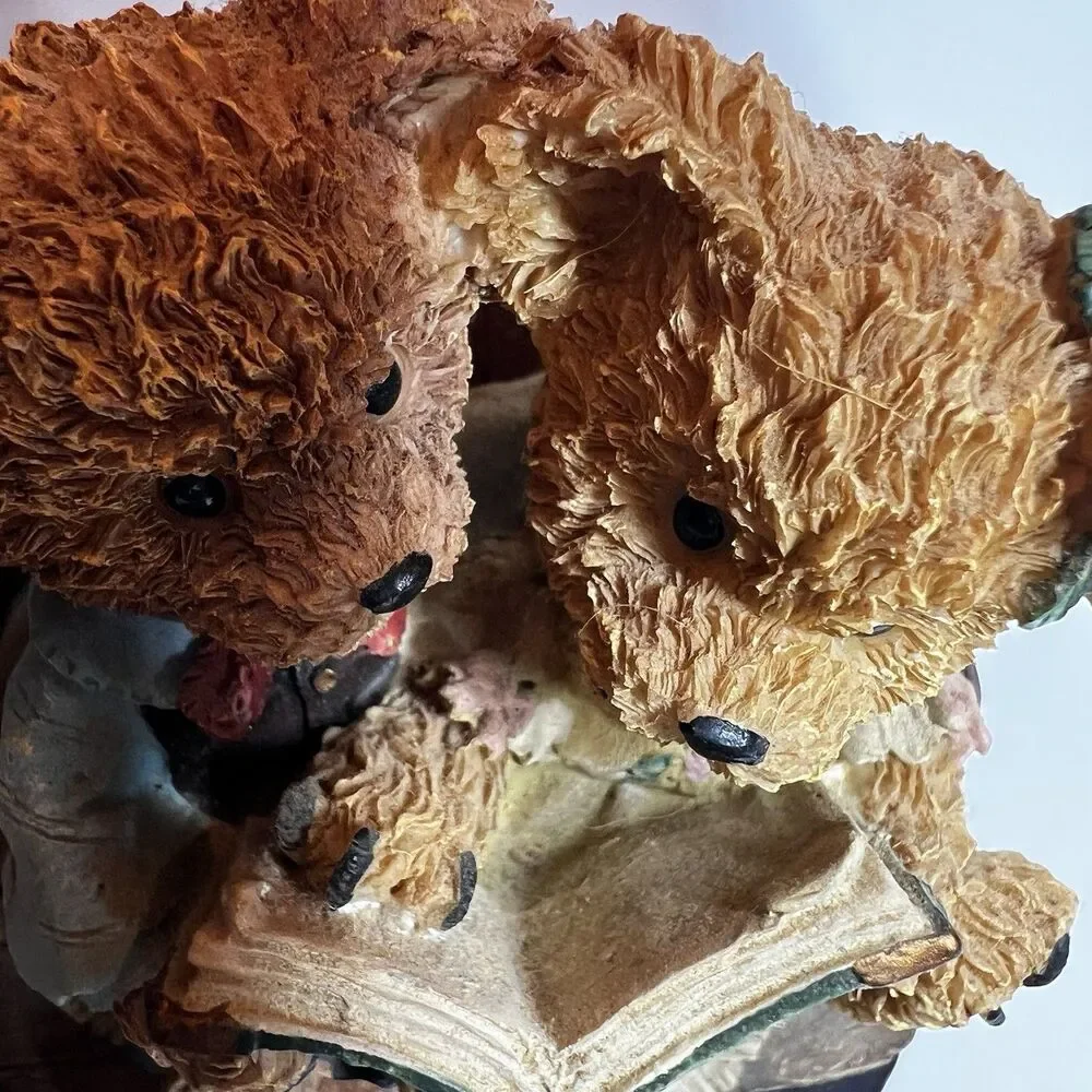 Vintage Story Bear Table Lamp – Teddy Bears Reading a Book Night Light